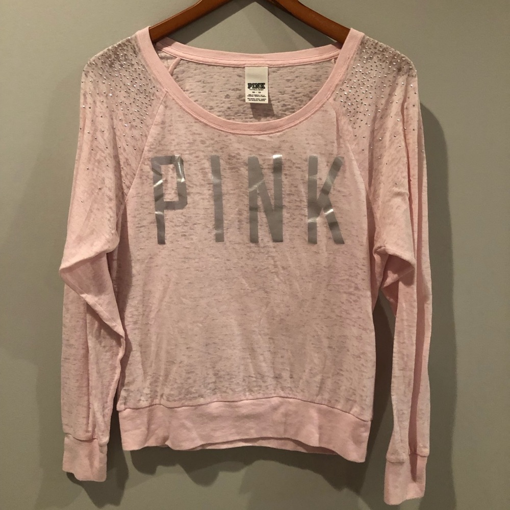 VSPINK SPARKLES LONG SLEEVE TANK IN PINK